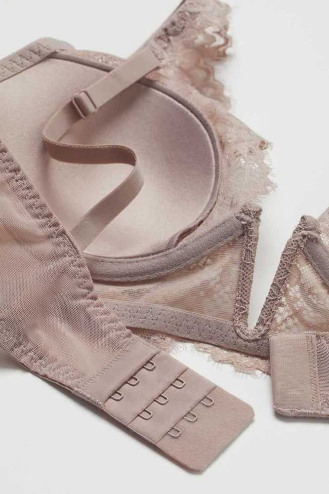 Lencería H&M Acolchado Underwire Encaje Bra Mujer Morados Claro | 120547OAT