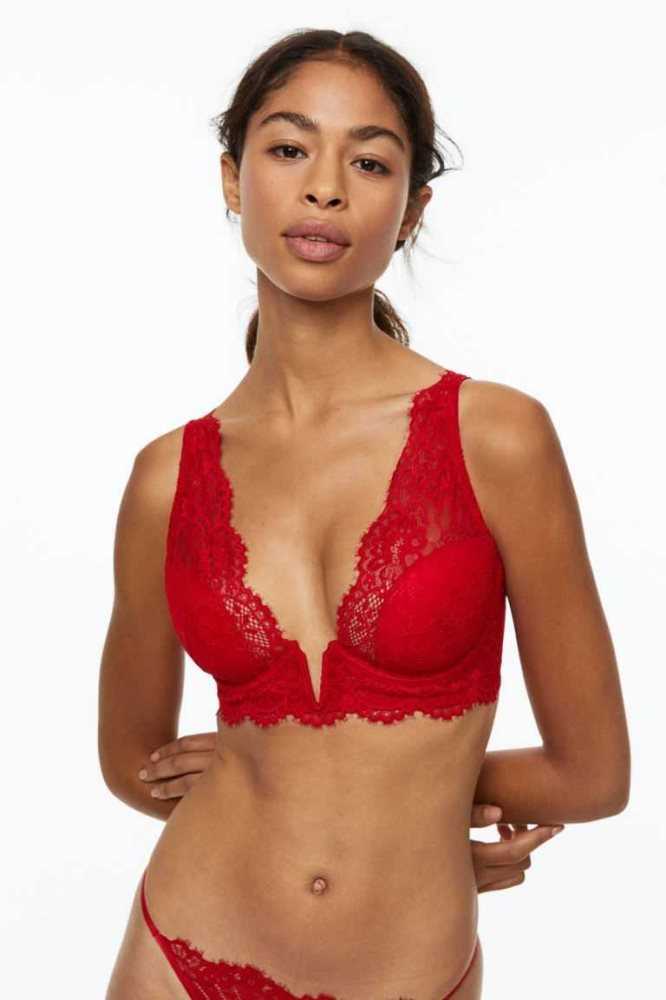 Lencería H&M Acolchado Underwire Encaje Bra Mujer Morados Claro | 120547OAT