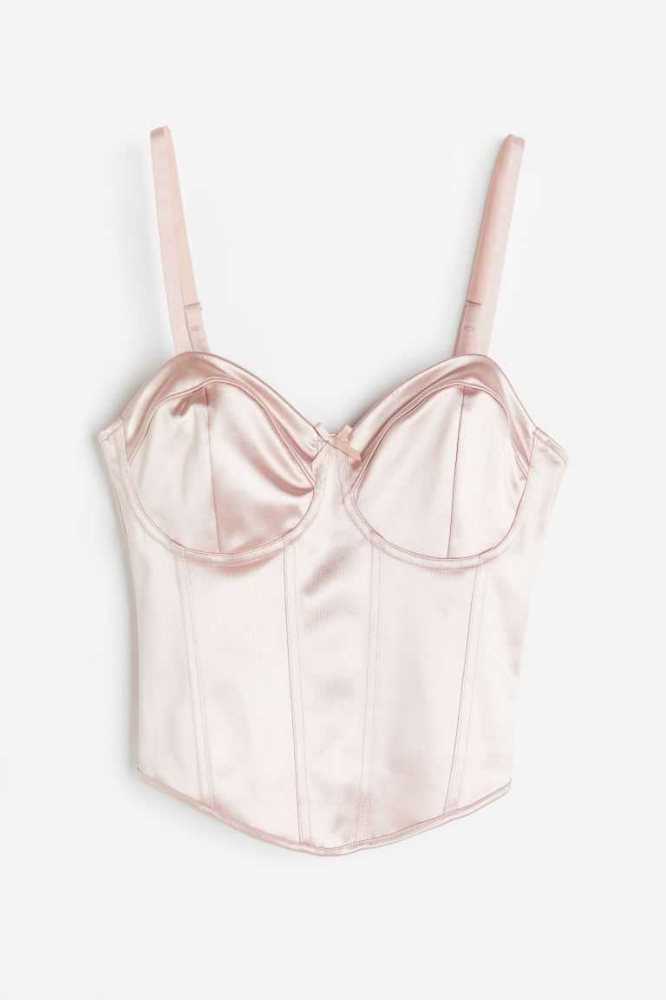 Lencería H&M Bustier Top Mujer Rosas Claro | 715463XKP