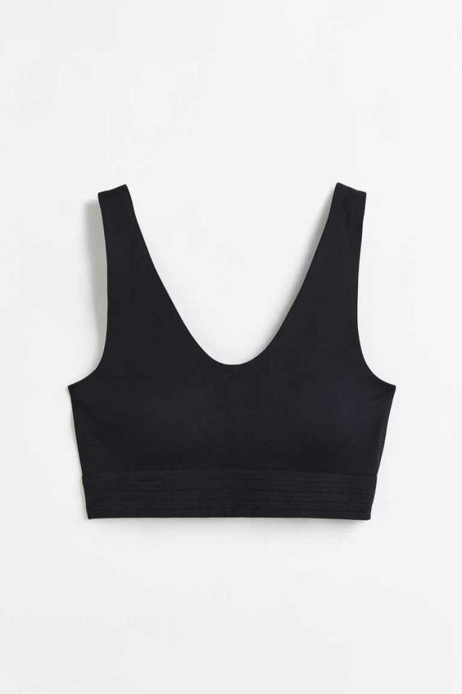 Lencería H&M DryMove Seamless Sports bra Mujer Creme | 085367JEF