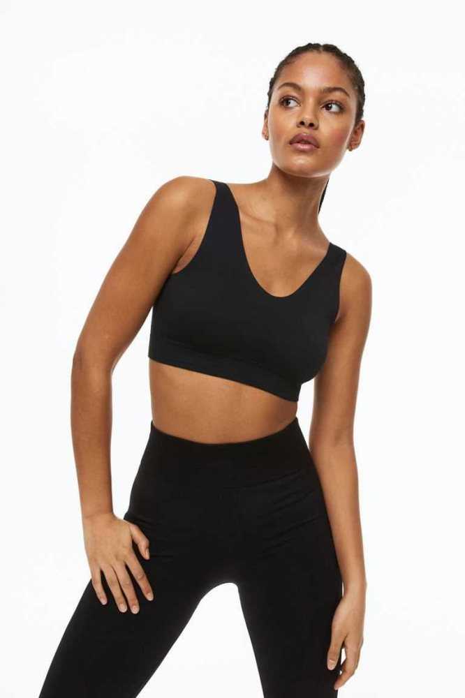 Lencería H&M DryMove Seamless Sports bra Mujer Creme | 085367JEF