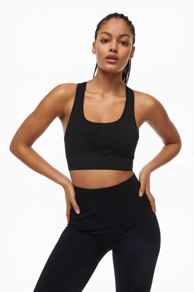 Lencería H&M DryMove Seamless Sports bra Mujer Naranjas | 142396SEI