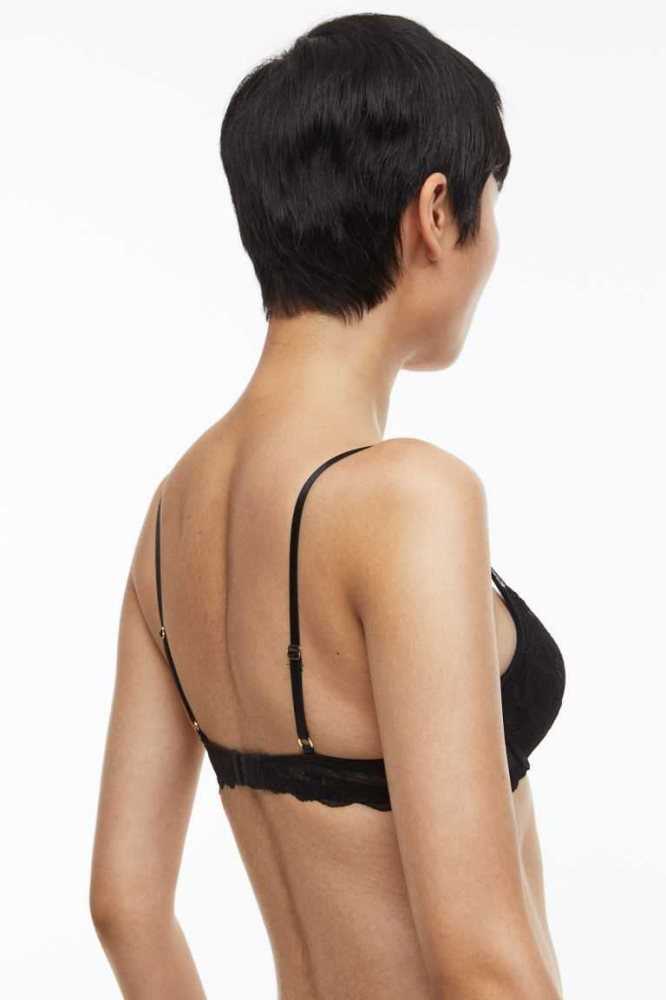 Lencería H&M Encaje Push-up Bra Mujer Negros | 648231TUJ