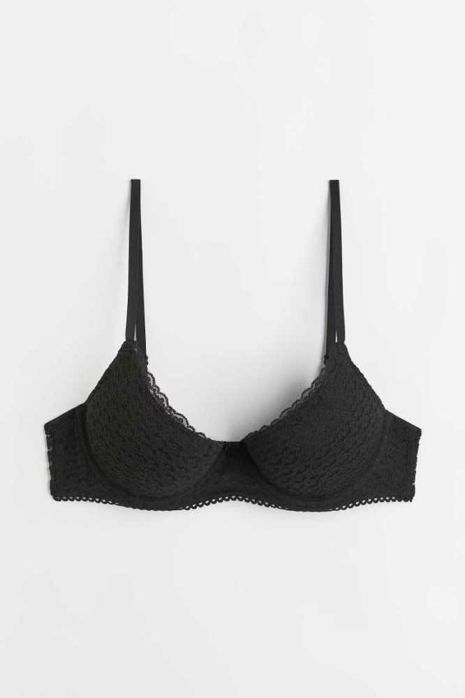 Lencería H&M Encaje Push-up Bra Mujer Negros | 851793CZE