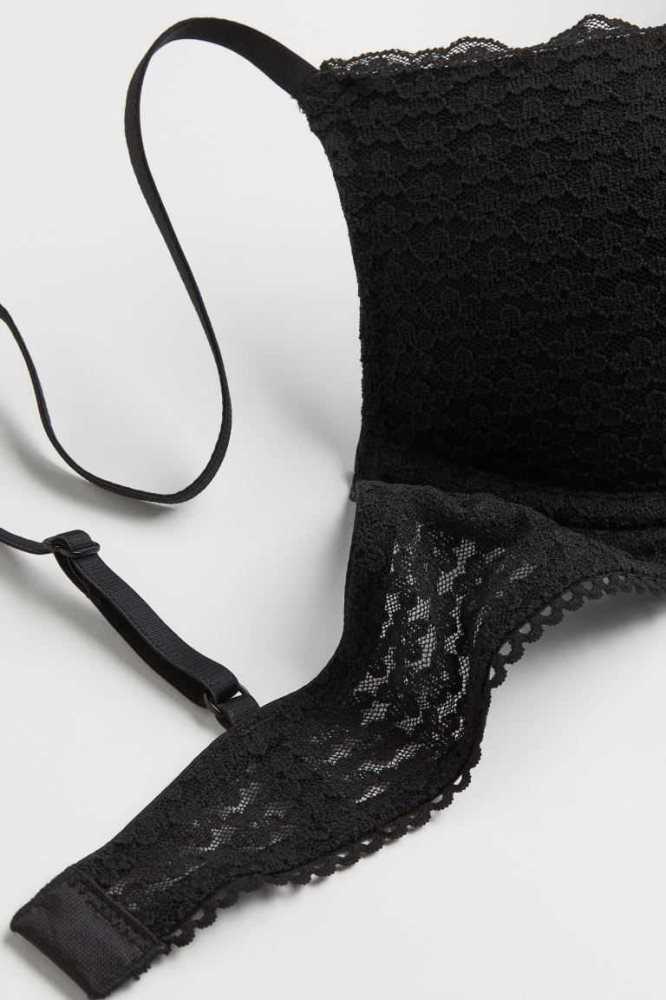 Lencería H&M Encaje Push-up Bra Mujer Negros | 851793CZE