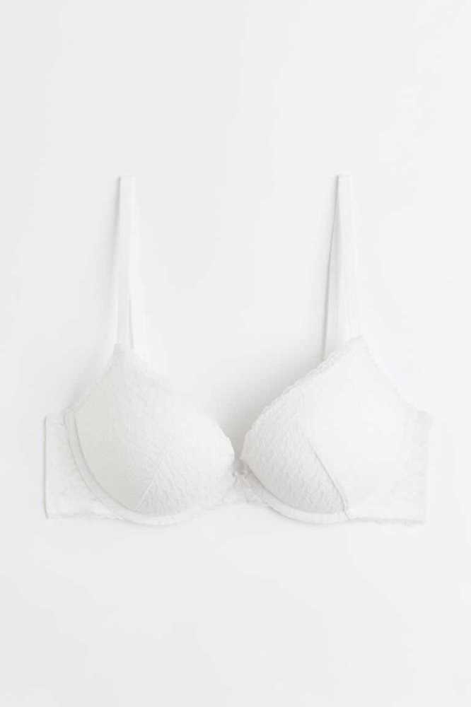 Lencería H&M Encaje Super Push-up Bra Mujer Blancos | 325917EJY