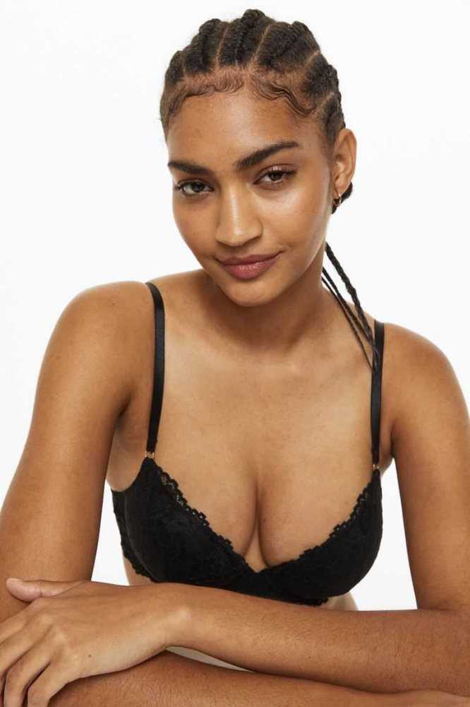 Lencería H&M Encaje Super Push-up Bra Mujer Rosas Claro | 496518RON