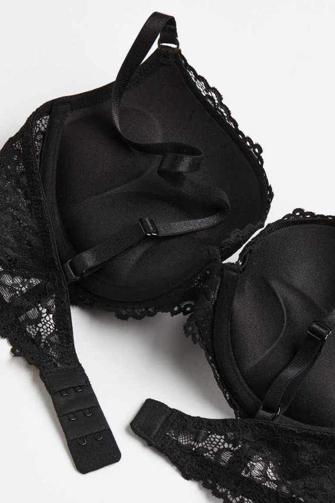 Lencería H&M Encaje Super Push-up Bra Mujer Rosas Claro | 496518RON