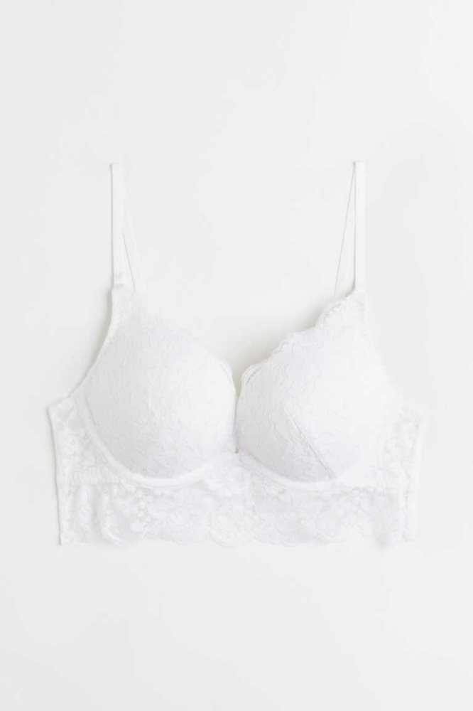 Lencería H&M Encaje Super Push-up Bralette Mujer Blancos | 231956NGE