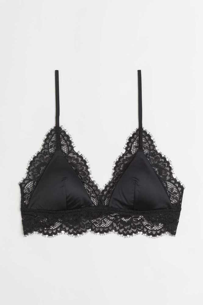 Lencería H&M Encaje-trimmed Bralette Mujer Rosas | 037412TQM