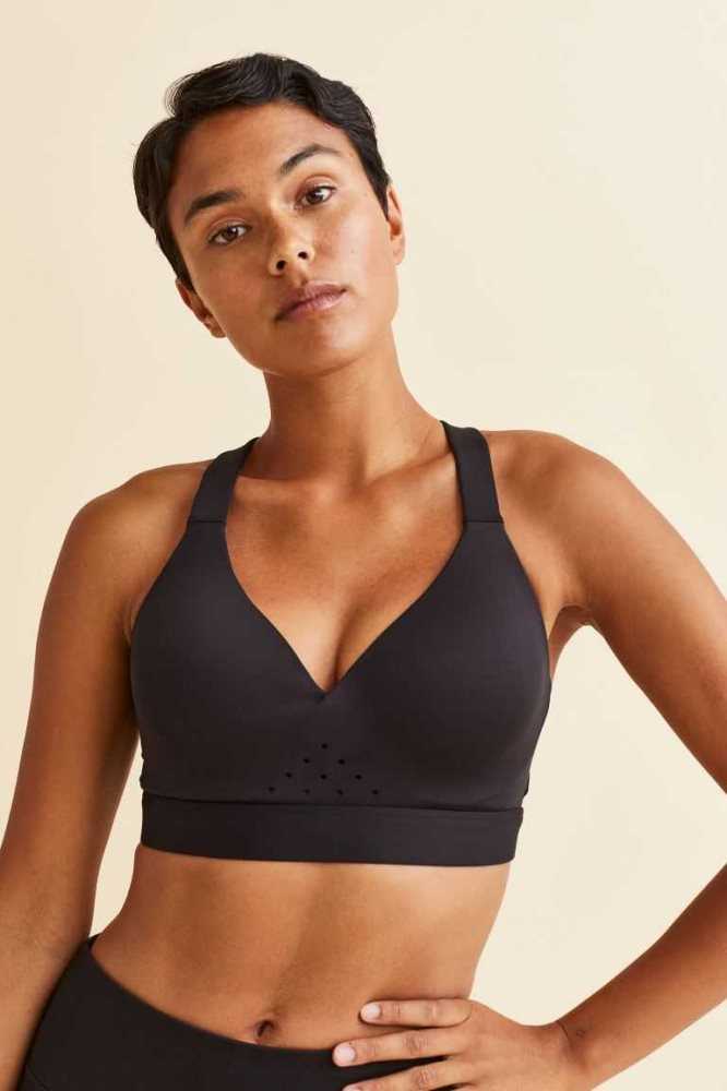 Lencería H&M High Support Sports Bra Mujer Negros | 839706YMI