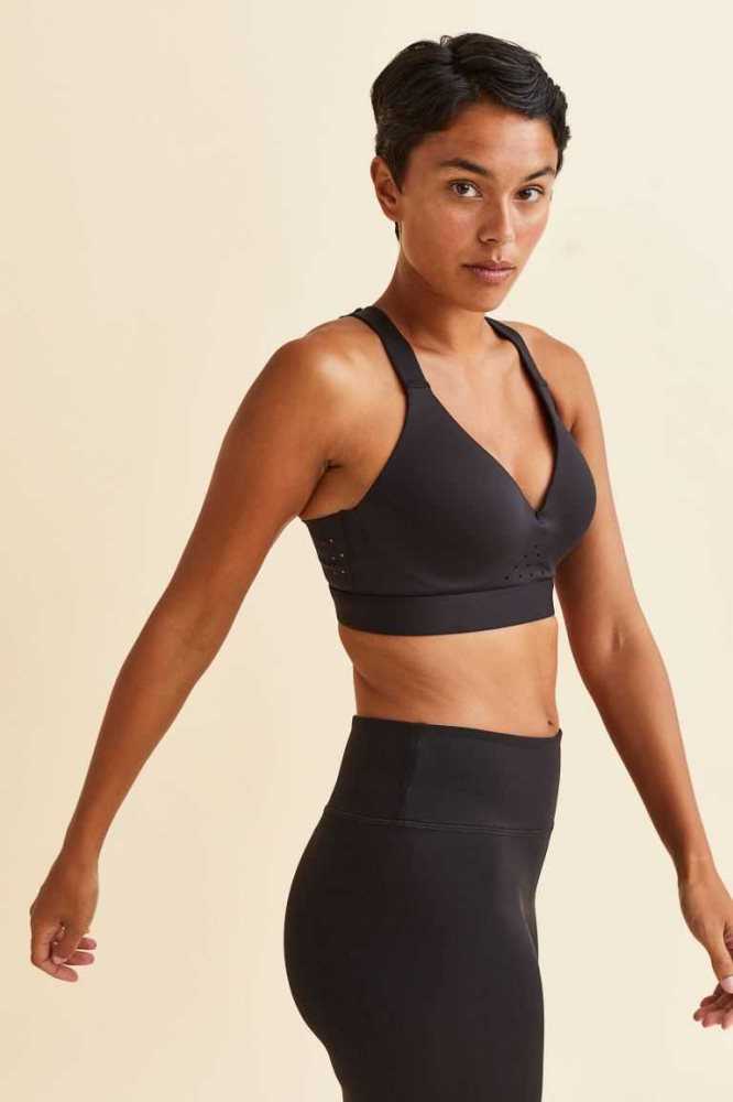 Lencería H&M High Support Sports Bra Mujer Negros | 839706YMI