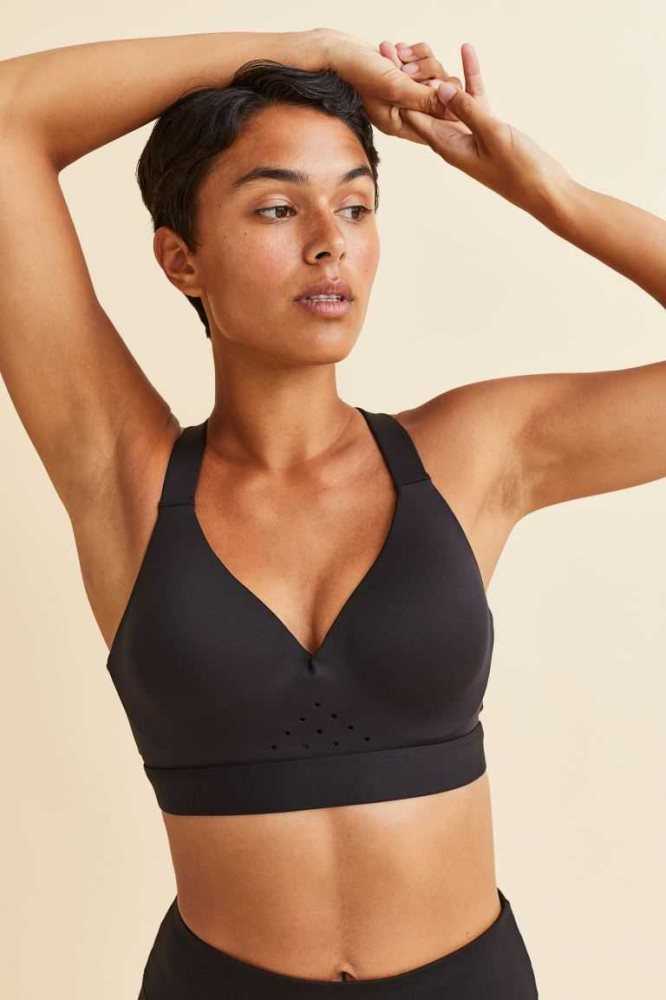 Lencería H&M High Support Sports Bra Mujer Negros | 839706YMI