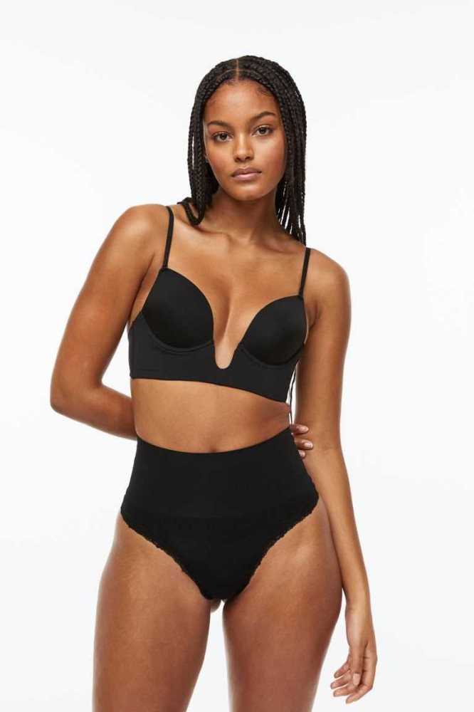 Lencería H&M Jersey Push-up Bra Mujer Negros | 258731ONI