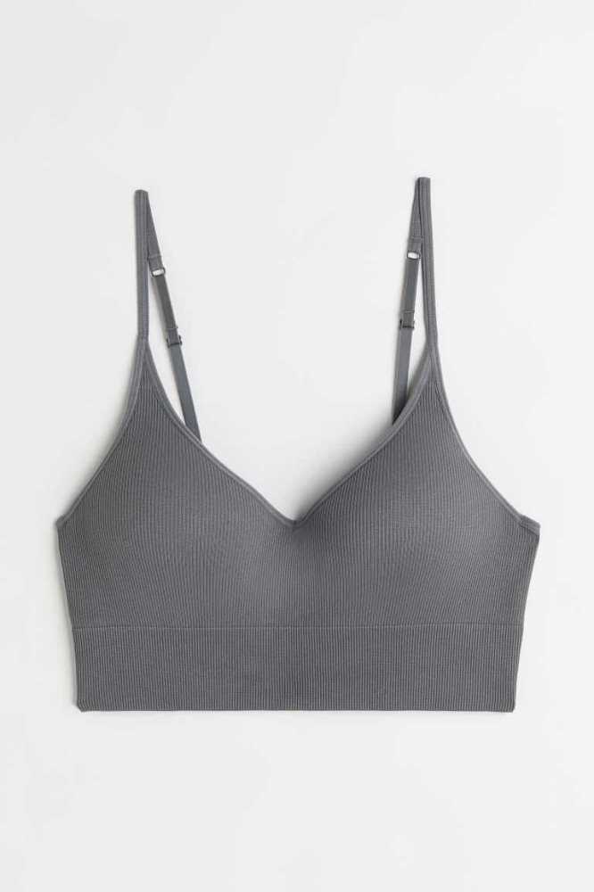 Lencería H&M Light Push-up Acanalado Bralette Mujer Blancos | 473608NFG