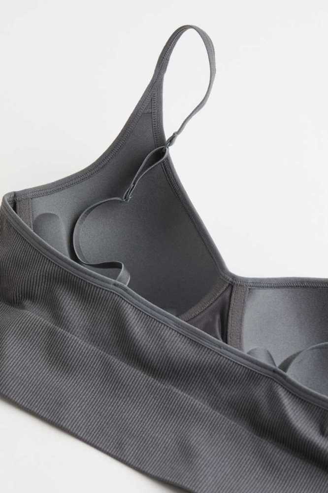 Lencería H&M Light Push-up Acanalado Bralette Mujer Blancos | 473608NFG