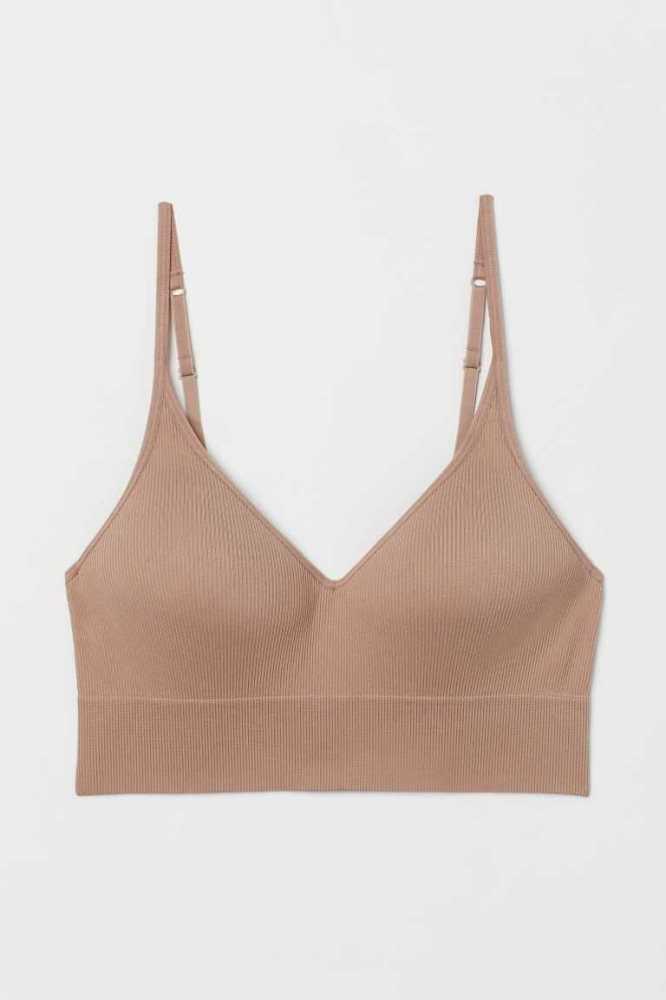 Lencería H&M Light Push-up Acanalado Bralette Mujer Blancos | 473608NFG