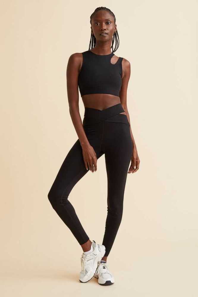 Lencería H&M Light Support Sports Bralette Mujer Negros | 984271PEM