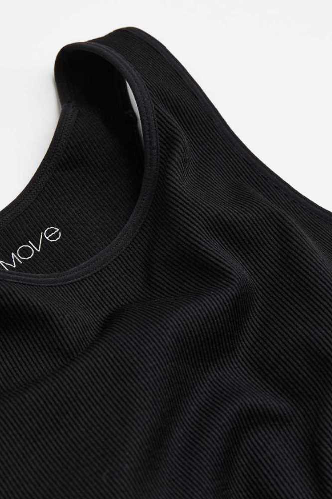 Lencería H&M Medium Support Sports Bra in DryMove Mujer Negros | 065943PYF