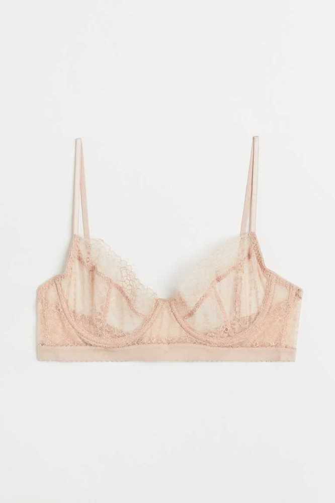 Lencería H&M Non-padded Underwire Encaje Bra Mujer Rosas | 129086OJG