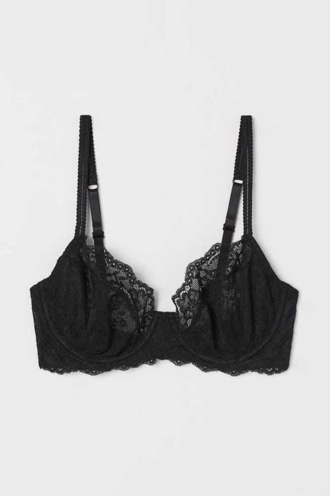 Lencería H&M Non-padded Underwire Encaje Bra Mujer Blancos | 265801LQR