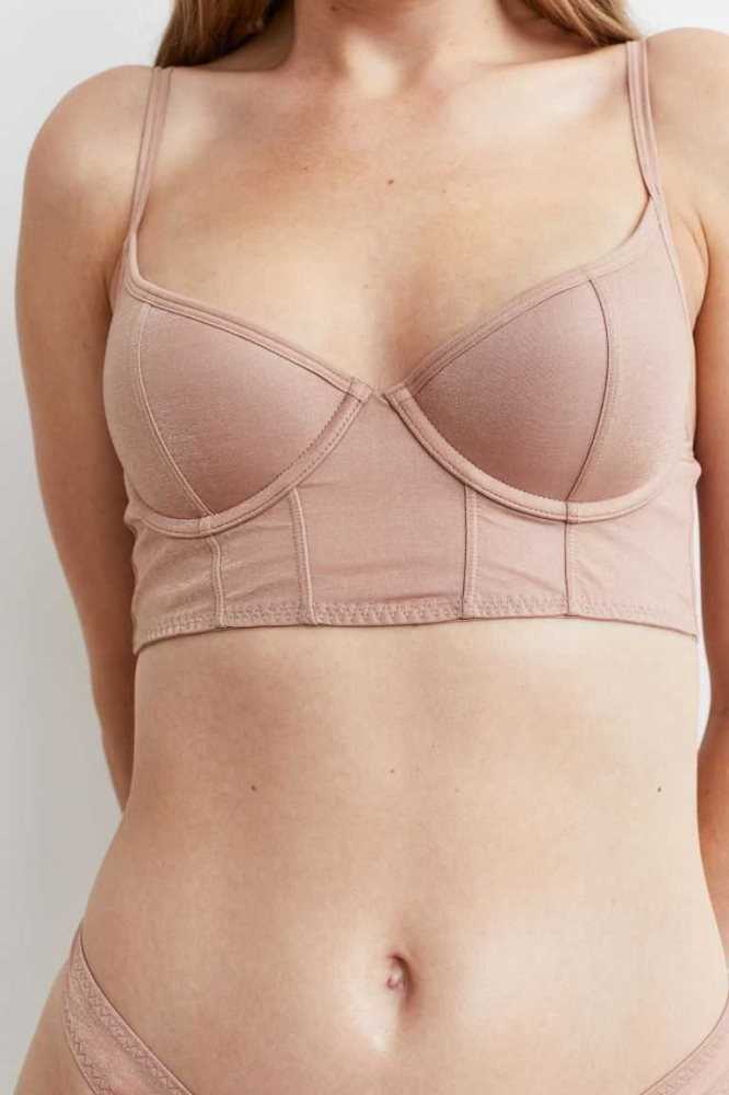 Lencería H&M Push-up Bralette Mujer Beige | 087965RMZ