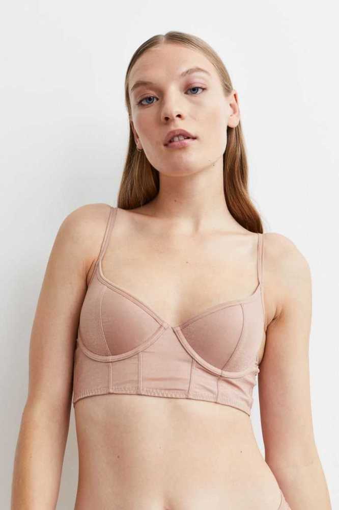 Lencería H&M Push-up Bralette Mujer Beige | 087965RMZ