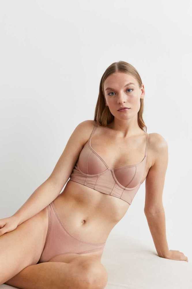 Lencería H&M Push-up Bralette Mujer Beige | 087965RMZ