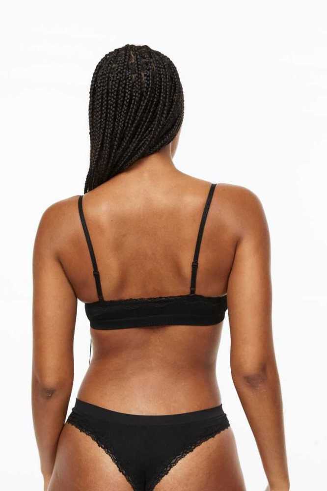 Lencería H&M Seamless Acolchado Bra Mujer Negros | 805369XZH