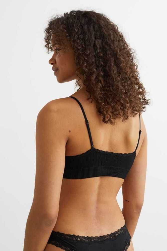 Lencería H&M Seamless Acolchado Jersey Bra Mujer Verde Oliva Claro Verdes | 285137WDG