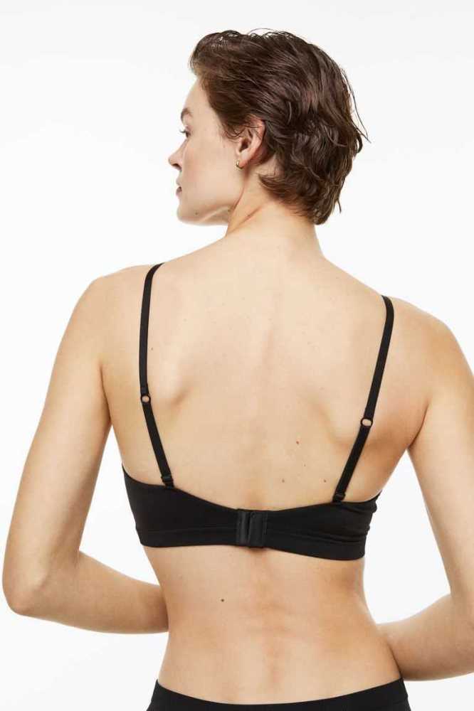 Lencería H&M Seamless Jersey Push-up Bra Mujer Negros | 625431ZDF