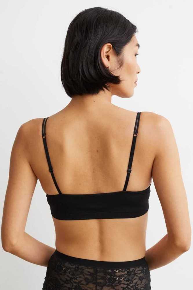 Lencería H&M Seamless Jersey Push-up Bra Mujer Negros | 930548CLJ