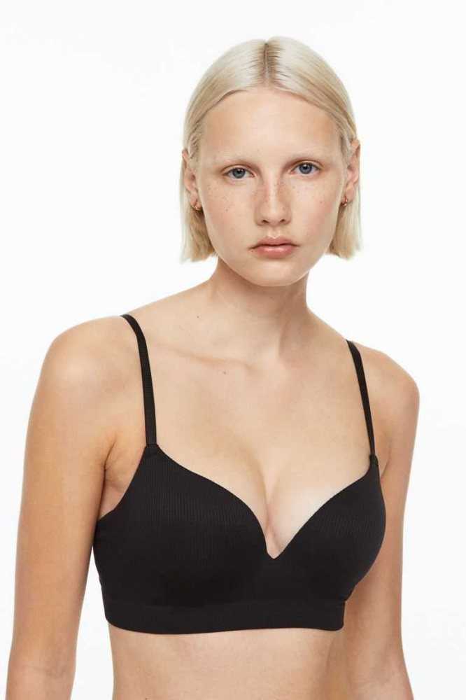 Lencería H&M Seamless Super Push-up Bra Mujer Grises Oscuro | 712465HNY