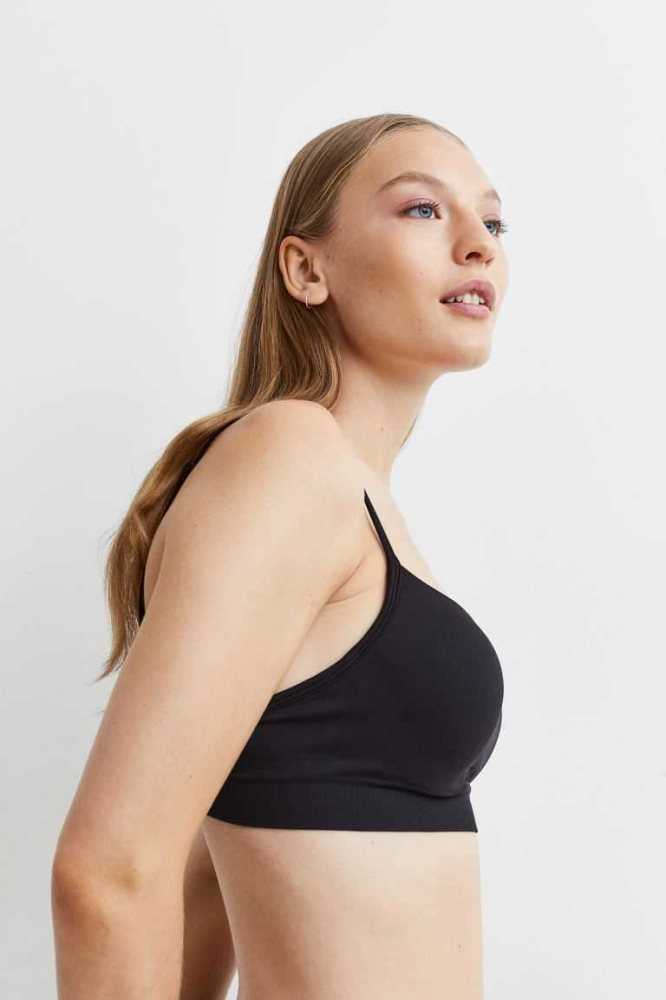 Lencería H&M Seamless Super Push-up Bra Mujer Negros | 860594POX