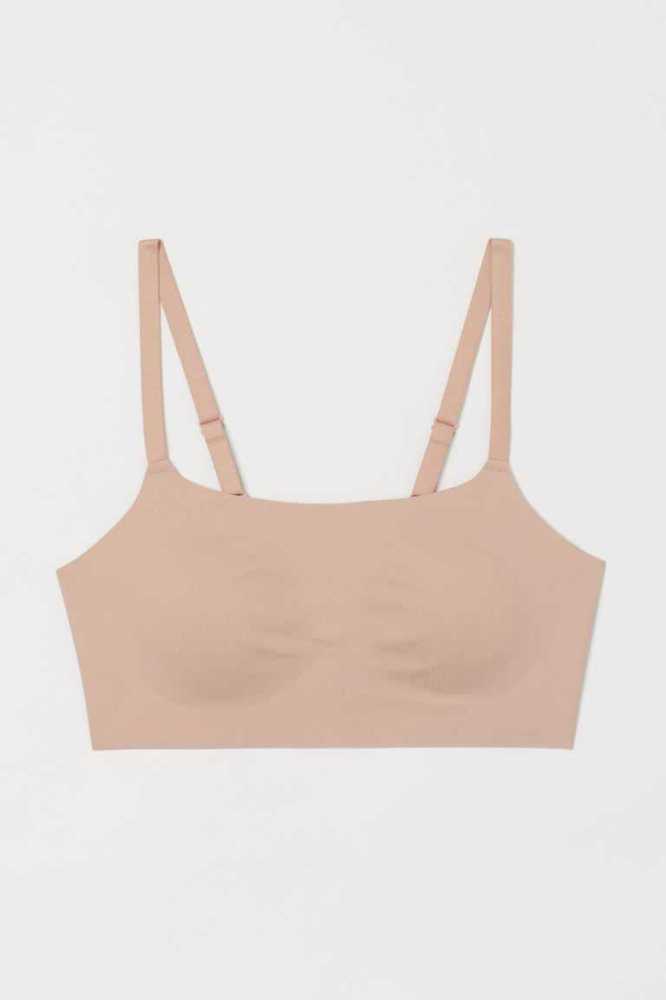 Lencería H&M Smoothing Microfiber Bra Top Mujer Grises Oscuro | 516803LAD