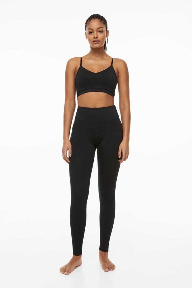 Lencería H&M SoftMove Light Support Sports bra Mujer Negros | 582034GCS