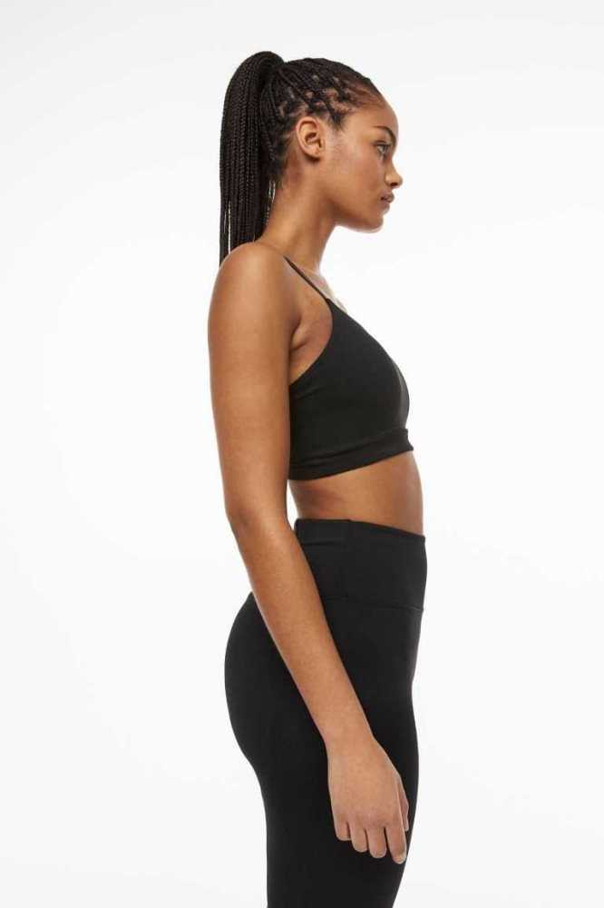 Lencería H&M SoftMove Light Support Sports bra Mujer Negros | 582034GCS