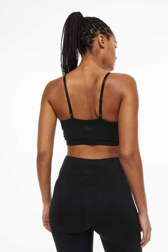 Lencería H&M SoftMove Light Support Sports bra Mujer Negros | 582034GCS