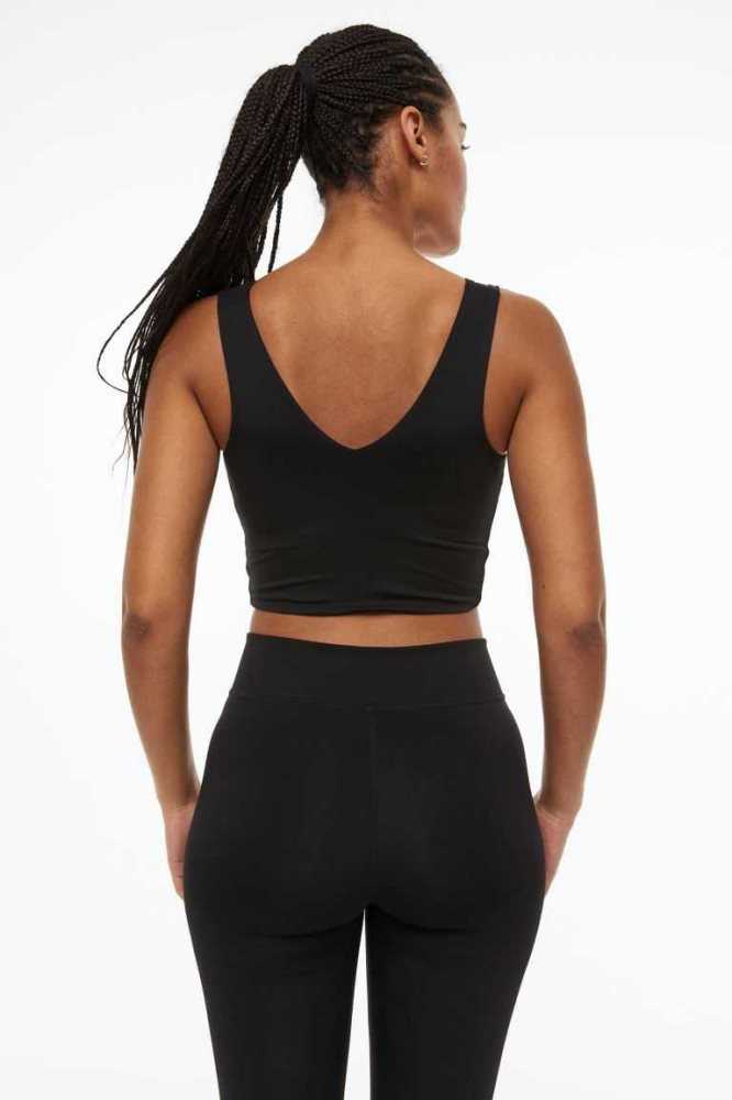 Lencería H&M SoftMove Medium Support Sports bra Mujer Negros | 768492UTI