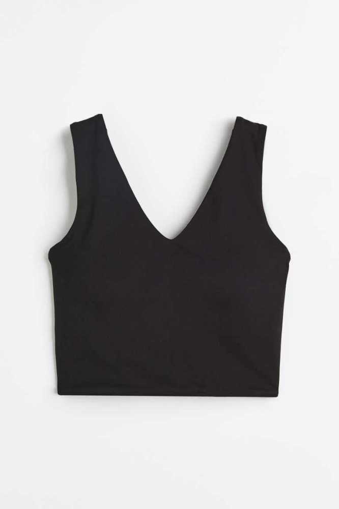 Lencería H&M SoftMove Medium Support Sports bra Mujer Negros | 768492UTI