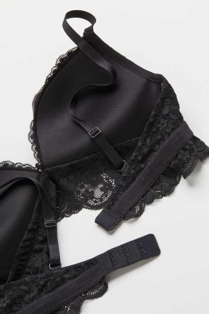 Lencería H&M Soft-cup Push-up Bralette Mujer Grises Oscuro | 137924XKG