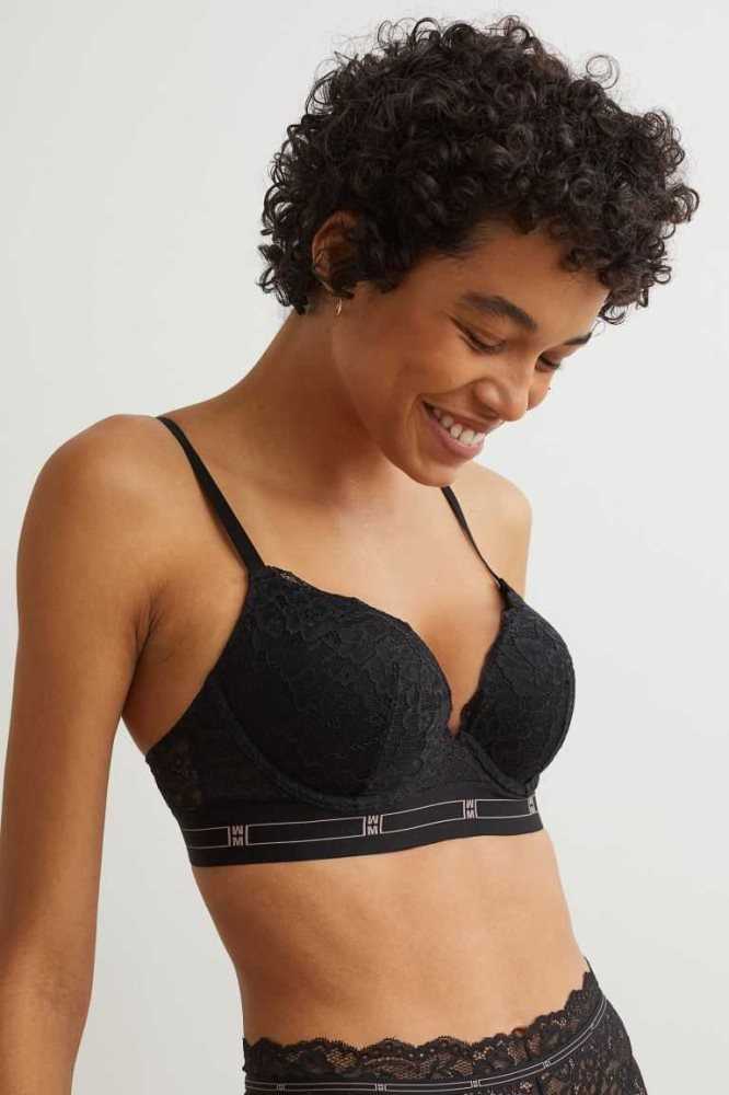 Lencería H&M Super Push-up Balconette Bra Mujer Rosas | 102547PJW