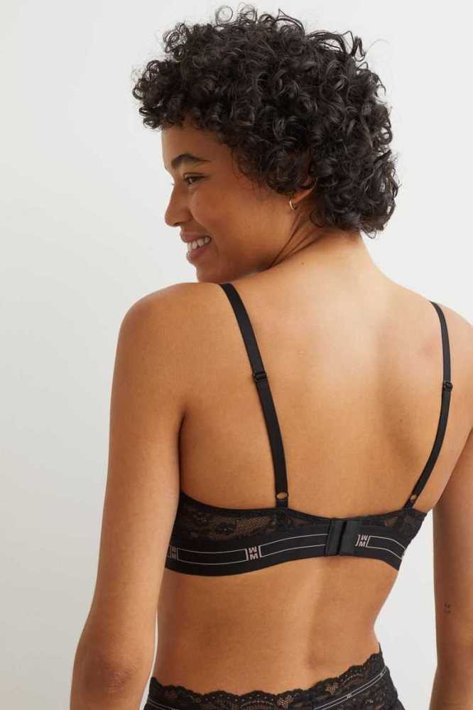 Lencería H&M Super Push-up Balconette Bra Mujer Negros | 547018VJU