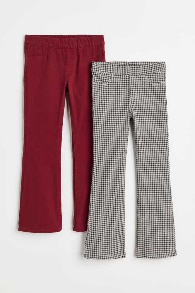 Pantalones H&M 2-pack Pull-on Twill Niños Rojos Oscuro | 172634LIE