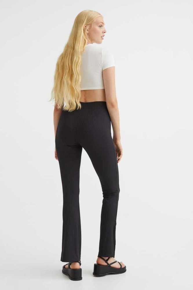 Pantalones H&M Acanalado Leggings Mujer Grises Oscuro | 842071ROD