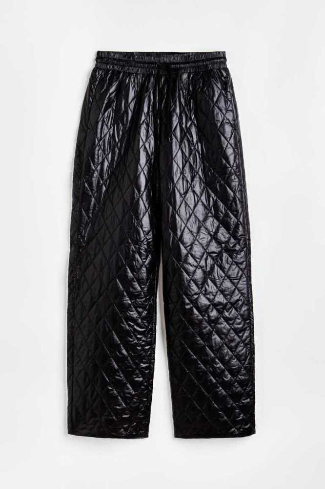 Pantalones H&M Acolchado Mujer Negros | 528063BVX