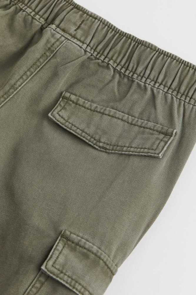 Pantalones H&M Algodon Cargo Niños Kaki Verdes | 587246WDE