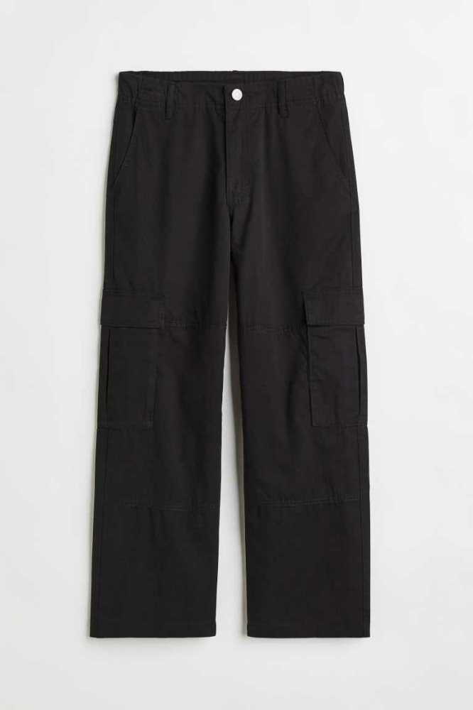 Pantalones H&M Algodon Cargo Niños Negros | 718426HMQ