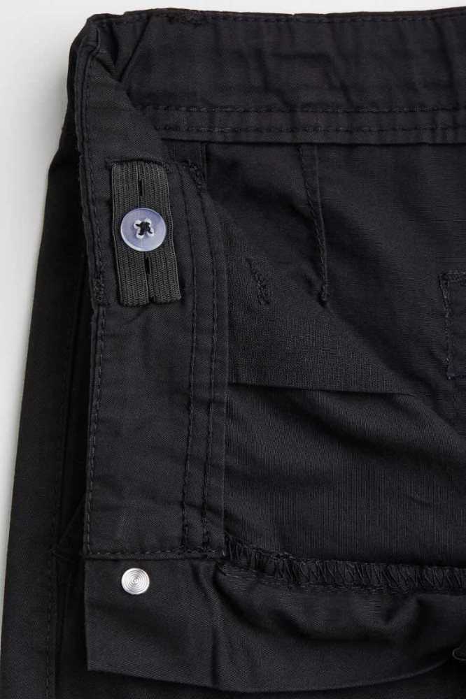 Pantalones H&M Algodon Cargo Niños Negros | 718426HMQ