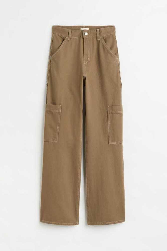 Pantalones H&M Anchos-leg Cargo Mujer Azules | 357280MCW